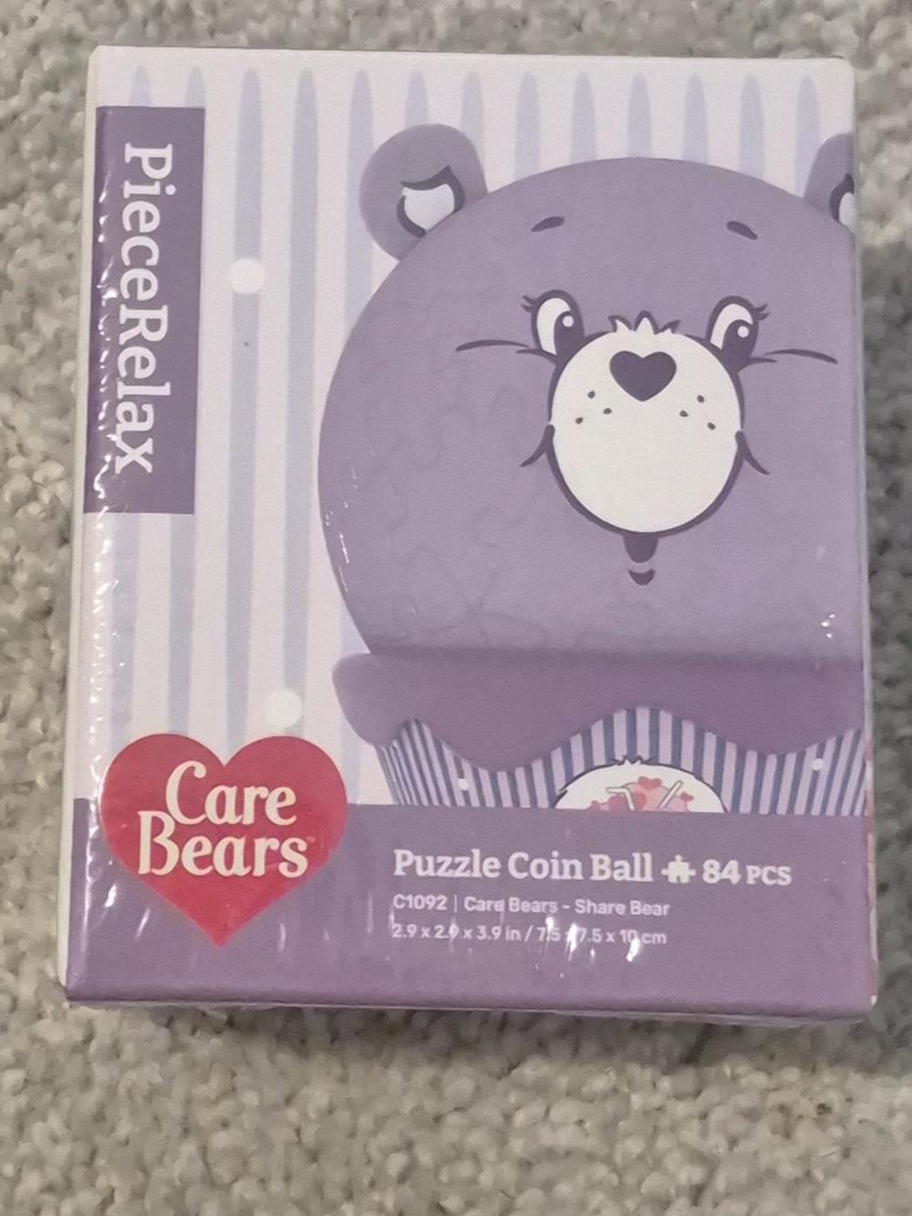 Care Bears Share Bear Purple Puzzle Coin Ball - 84 Piece Puzzle